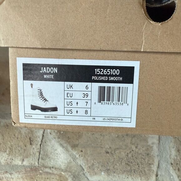 DR. MARTENS JADON NJ004 Quad Retro WOMEN'S BOOTS white polished LEATHER SIZE 8! - Picture 10 of 11